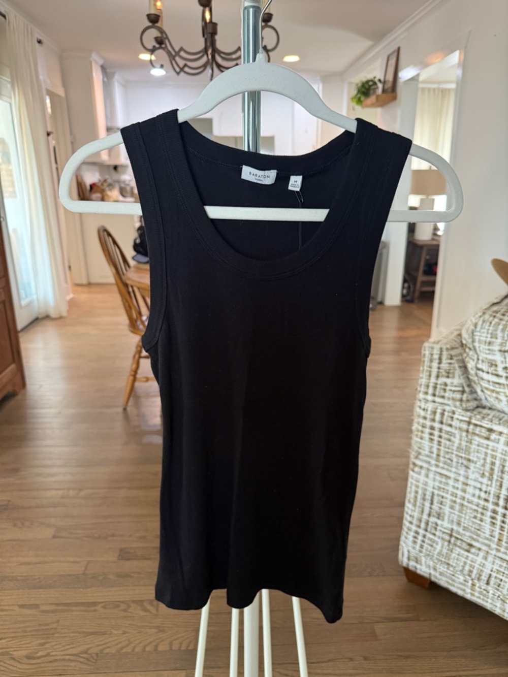 Aritzia / Babaton Black Ribbed Crewneck Tank Top